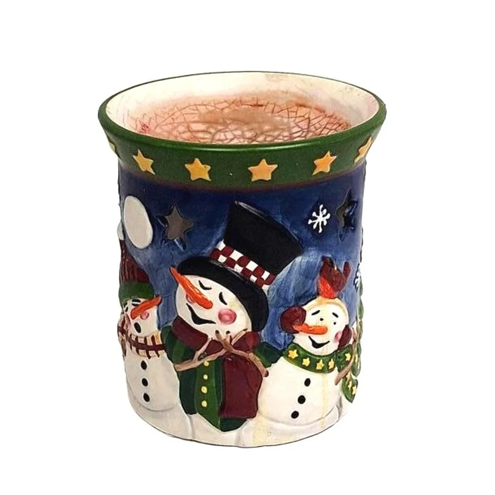 Wax Warmer Tealight SNOWMAN Winter‎ Wonderland Holiday Decor Christmas Vintage